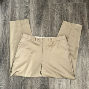 HS&M Men’s 36 Tan Dress Pants Flat Front Slacks